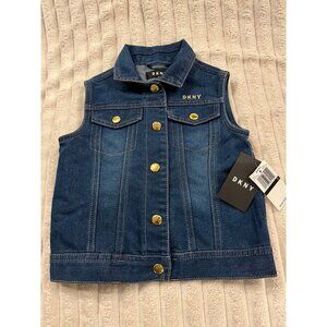 DKNY Blue Denim Vest Girls Size 5 New with Tags Sleeveless